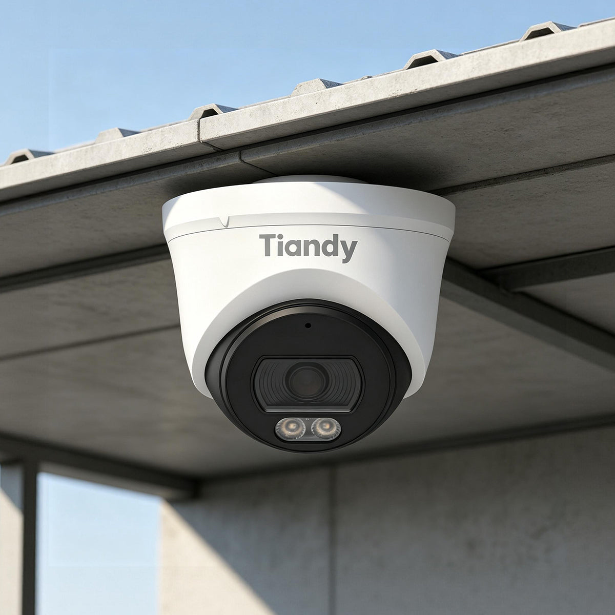 TC-C36XN 6MP IR Turret Camera shown in a proposed installation setting