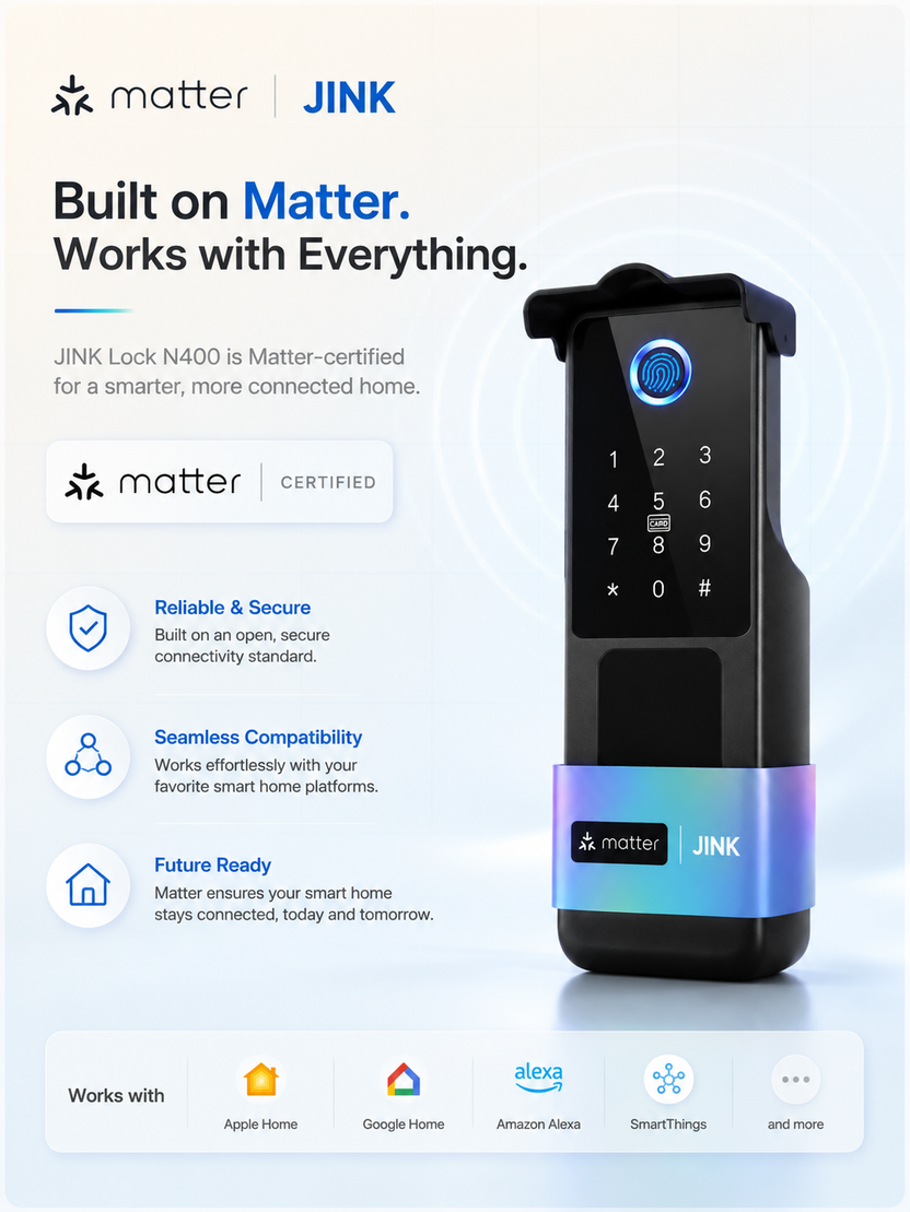 JINK Lock N400 Matter compatibility promotional graphic