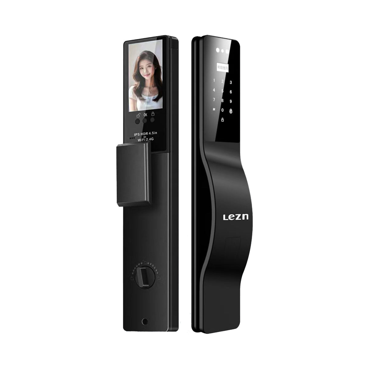 Arklyfe K11 smart lock front and interior assemblies in a black finish