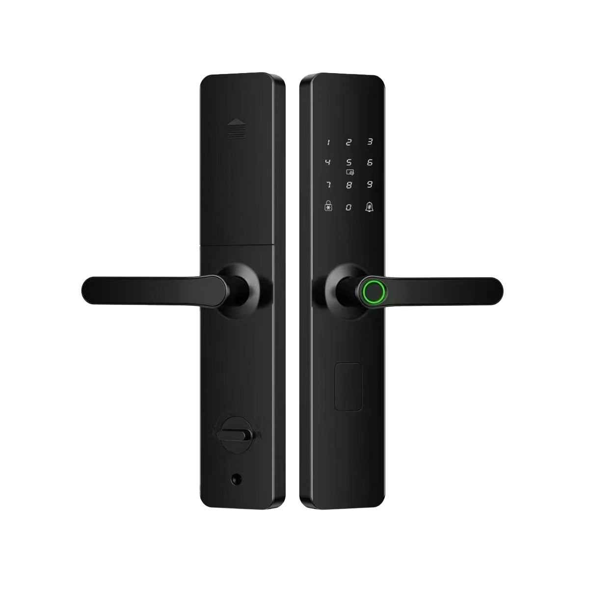 Arklyfe TTS-06 Bluetooth smart lever lock front and interior assemblies in black
