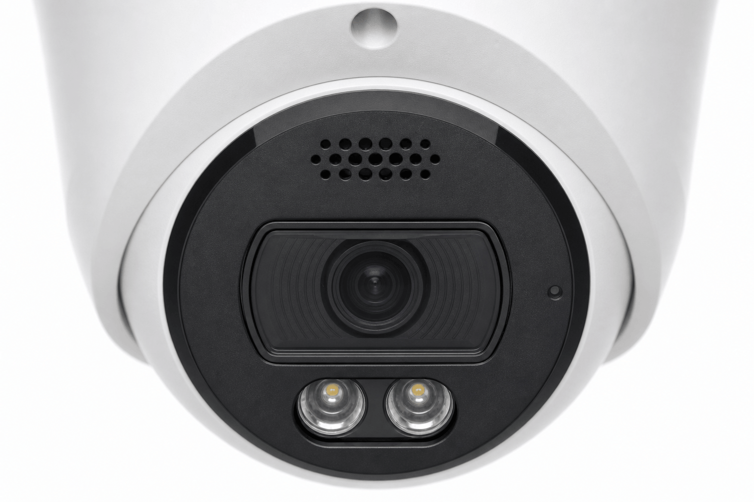 Arklyfe Starlight Guard Metal Conch 8MP — illustrative detail render of the speaker grille and lens (2-way audio feature)