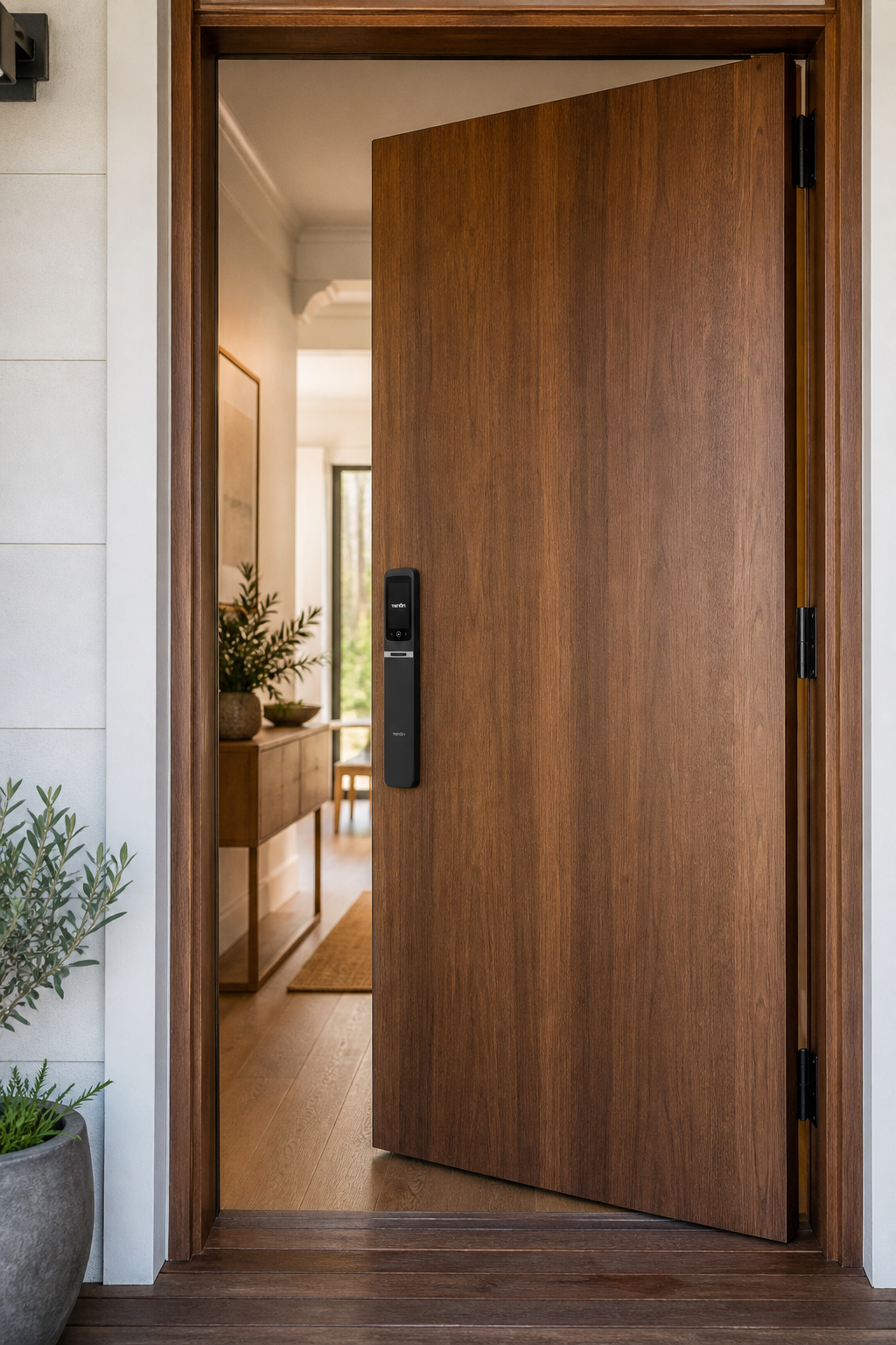 Arklyfe Smart Lock A9PRO – installed on a premium timber front door of an Australian home | Arklyfe Australia