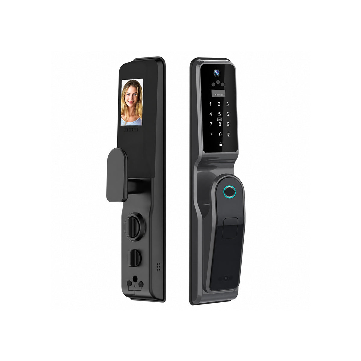 JINK Door Lock P8 exterior and interior assemblies in a black finish