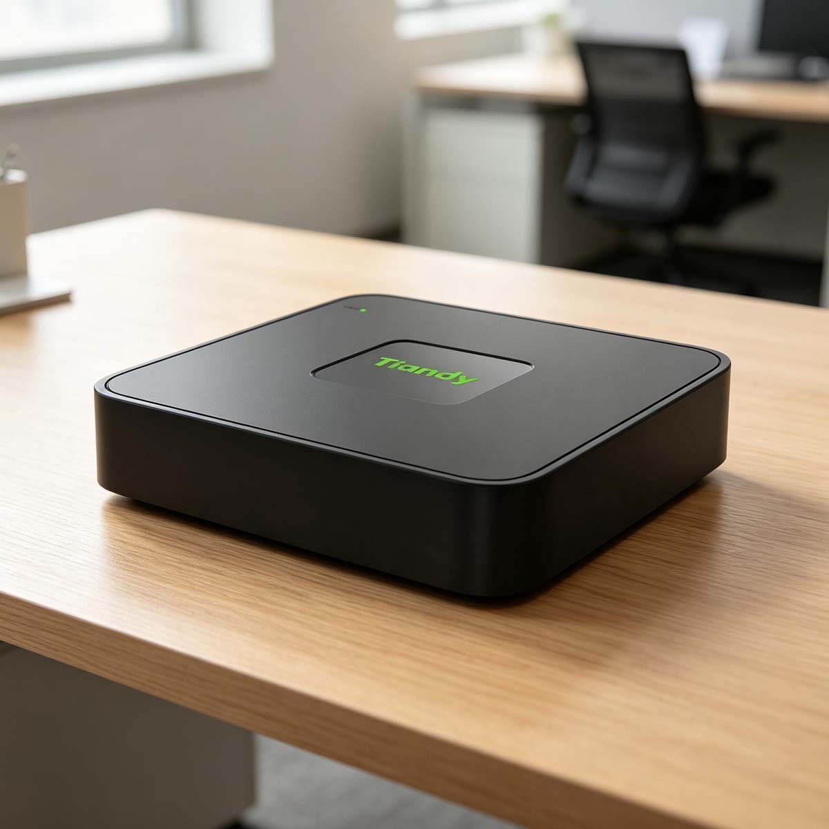 TC-R3104 4-Channel PoE NVR shown in a proposed installation setting