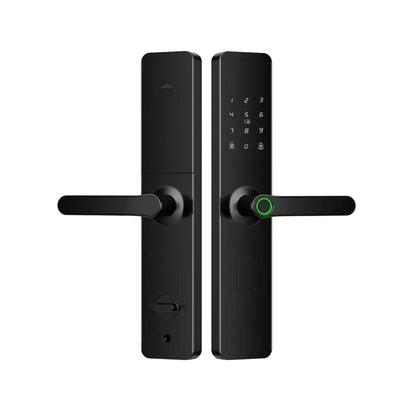 Arklyfe TTS-06 Bluetooth smart lever lock front and interior assemblies in black