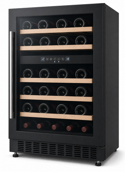 Arklyfe ATLAN Dual Zone Under Counter Wine Cooler — illustrative product render of the dual-zone built-in wine cooler