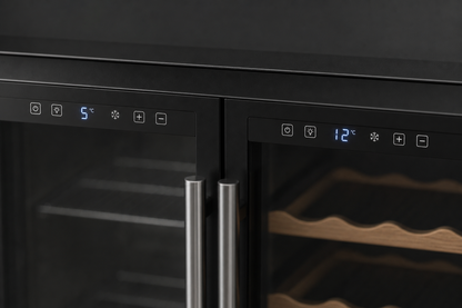 Arklyfe Dual Zone Wine & Beverage Cooler — illustrative detail render of the top control panel