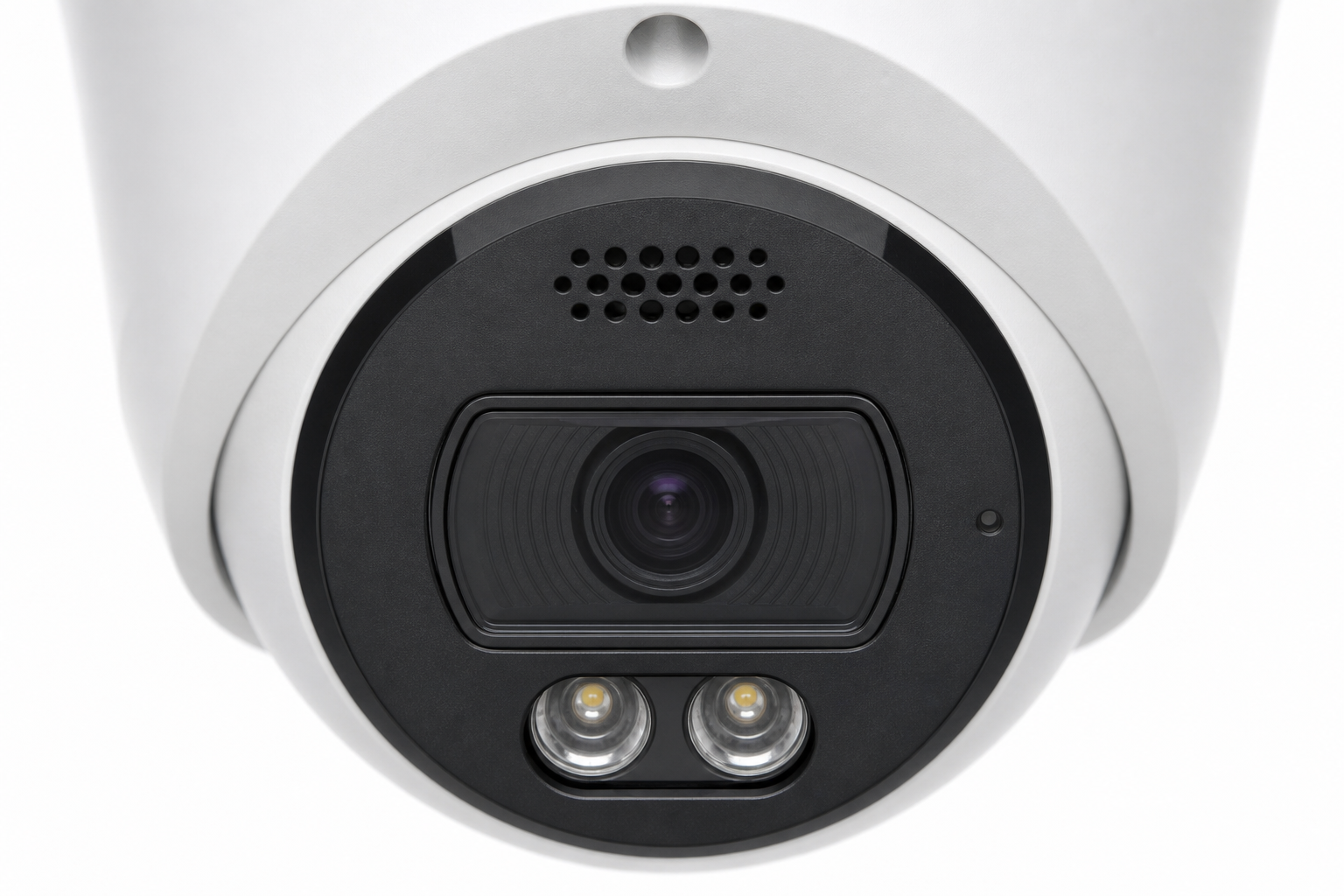 Arklyfe Starlight Guard Metal Conch 8MP — illustrative detail render of the speaker grille and lens (2-way audio feature)