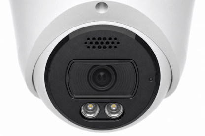 Arklyfe Starlight Guard Metal Conch 8MP — illustrative detail render of the speaker grille and lens (2-way audio feature)