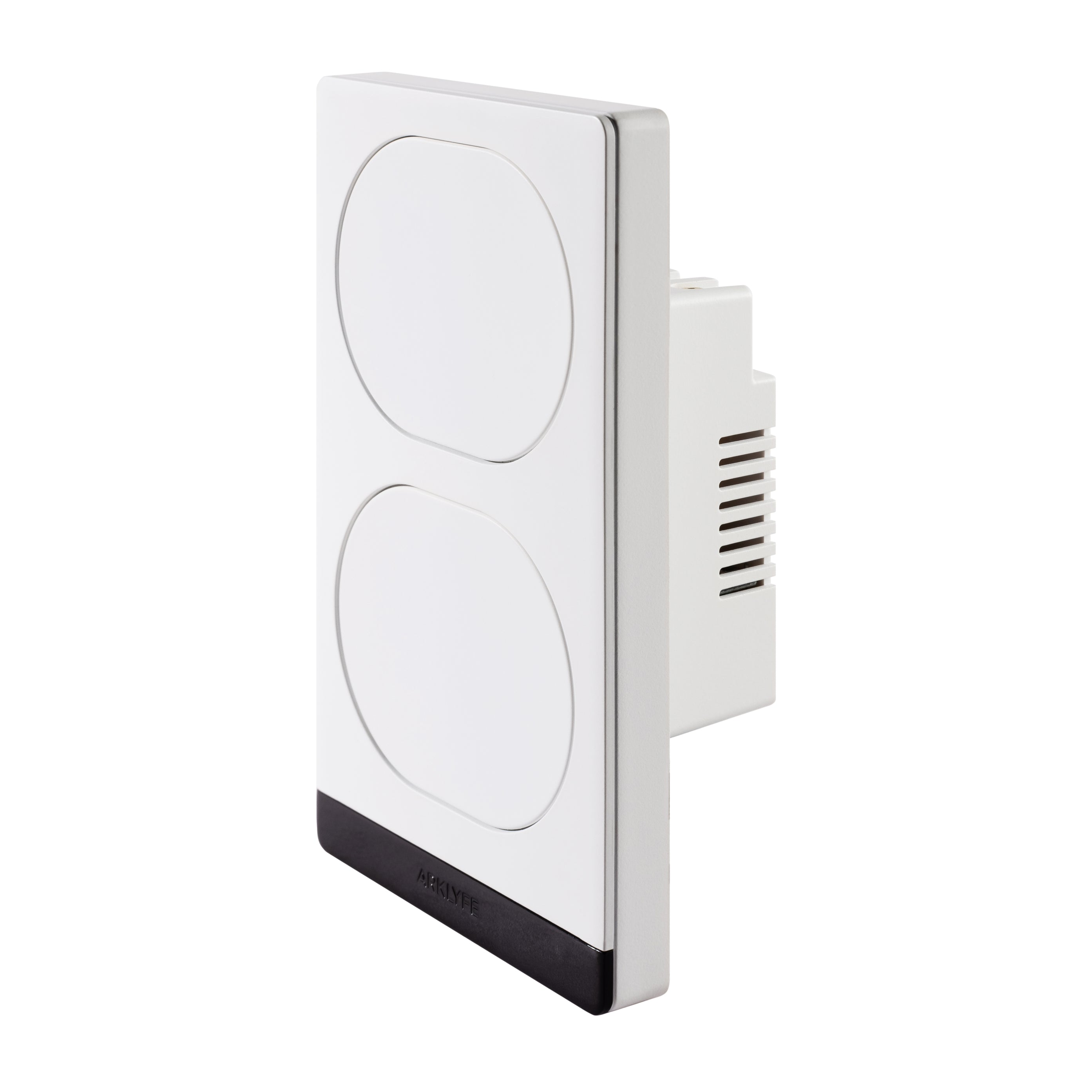 Knx Standard Smart Switch 2-Gang White — Side View | Arklyfe Australia