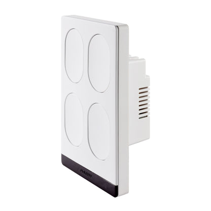Knx Standard Smart Switch 4-Gang White — Side View | Arklyfe Australia