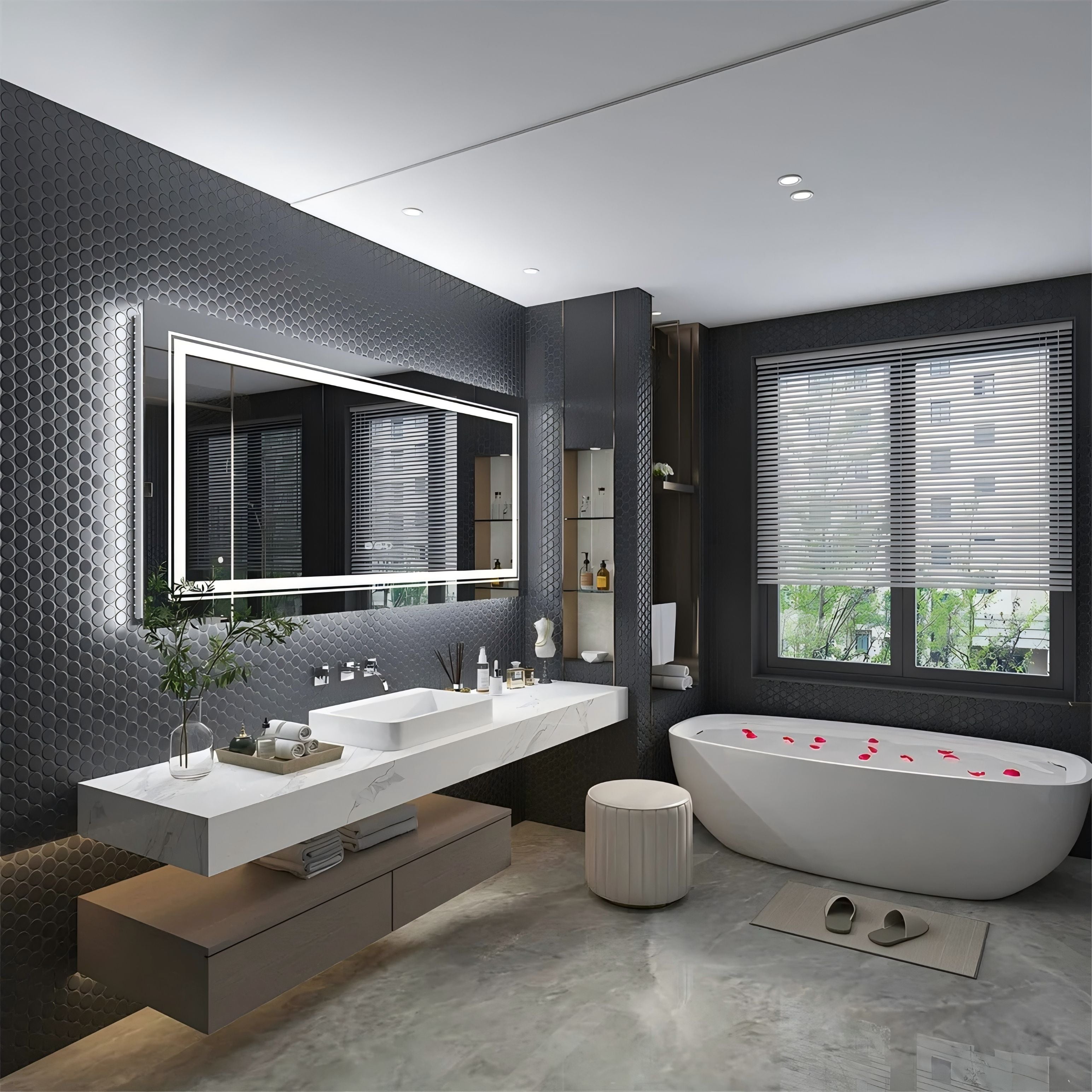Arklyfe Smart Bathroom Mirror Warm Light – 50x70cm with Demister & Clock | Arklyfe Australia