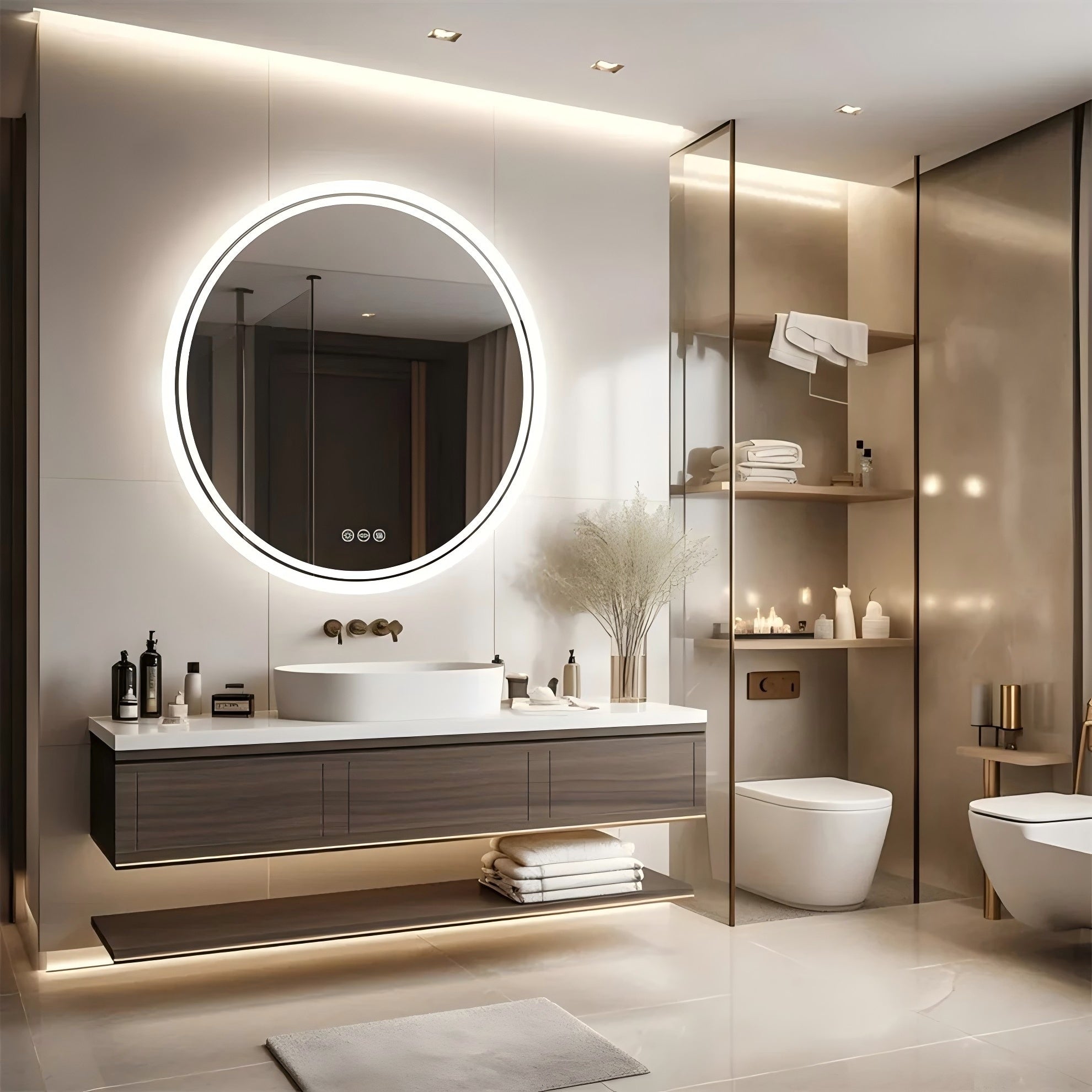 Arklyfe Smart Bathroom Mirror White Light – Side Angle View | Arklyfe Australia