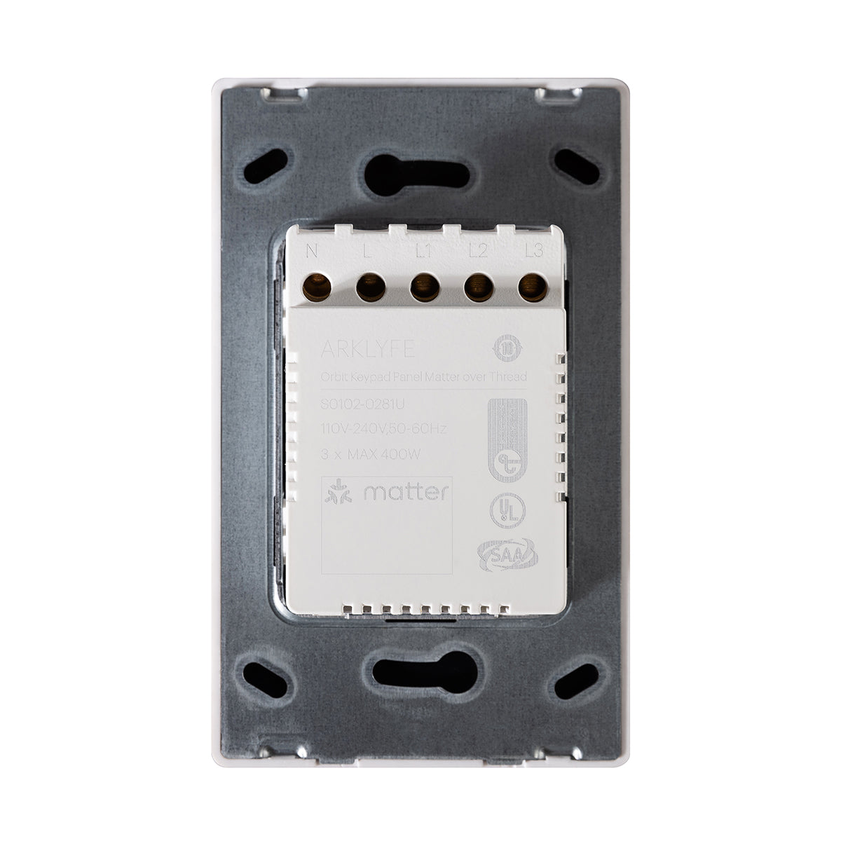 StellarTrack non-illuminated Matter over Thread smart switch — rear wiring view | Arklyfe Australia
