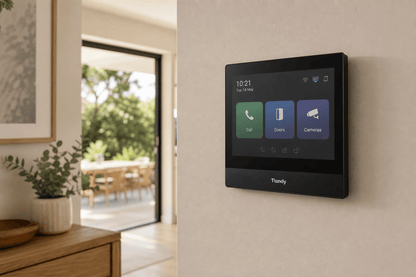 Arklyfe Video Door Intercom Kit – 7-inch touchscreen monitor wall-mounted inside a modern Australian home | Arklyfe Australia