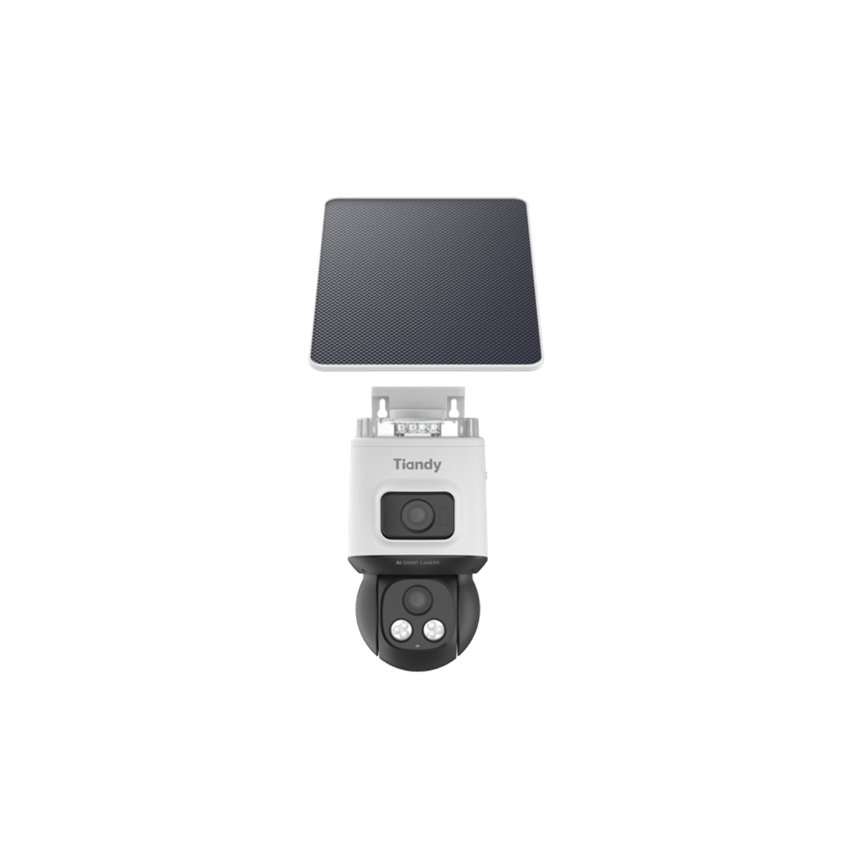 TC-H383C 4MP Outdoor Camera and solar panel on a clean white background